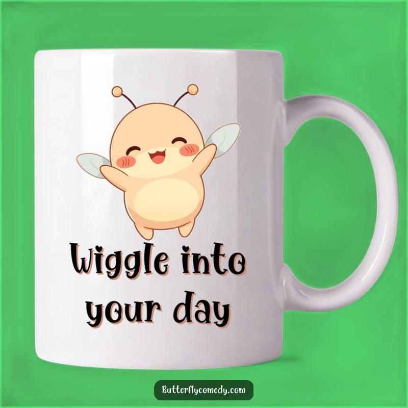 Funny Plump Creature Mug: Joyful Wiggle Design, Cute Floating Funny Gift