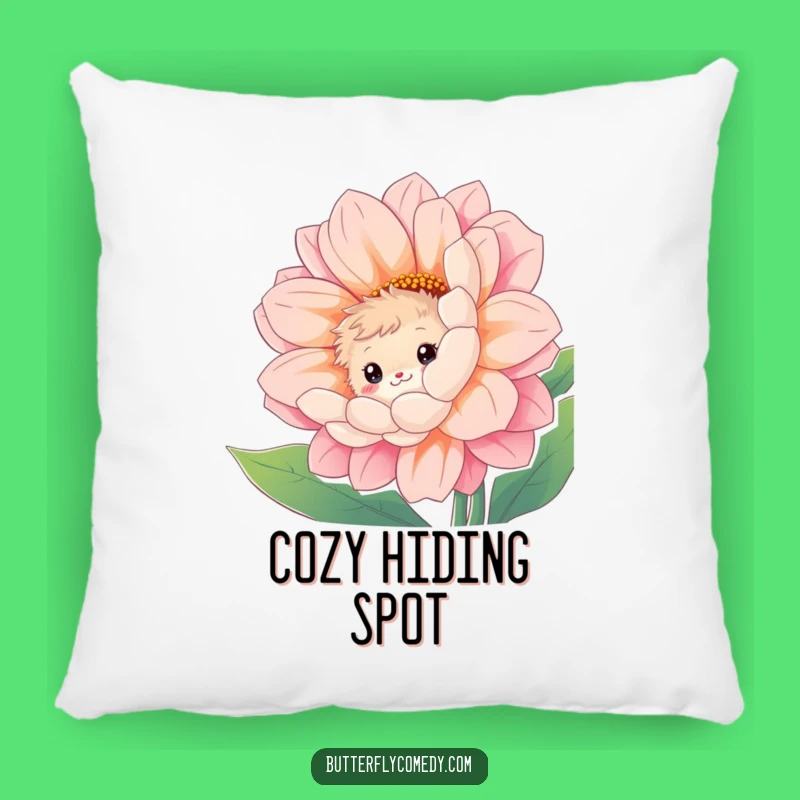Funny Fuzzy Creature Pillow: Soft Shy Flower Peek Design, Cute Funny Gift