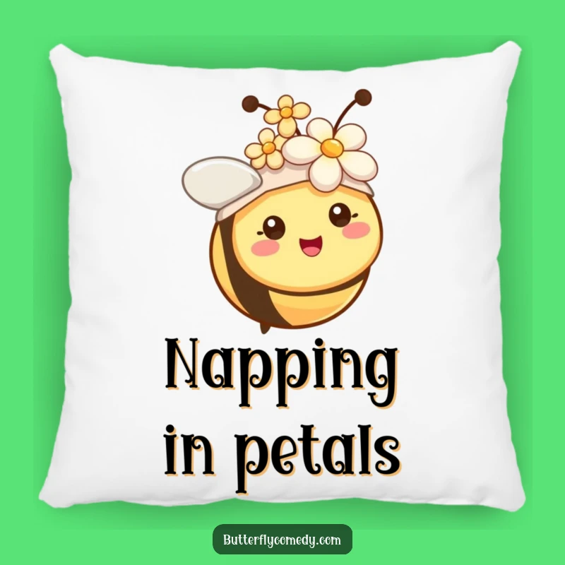Funny Bee Flower Hat Pillow: Cozy Comfort with a Hilarious Floral Design