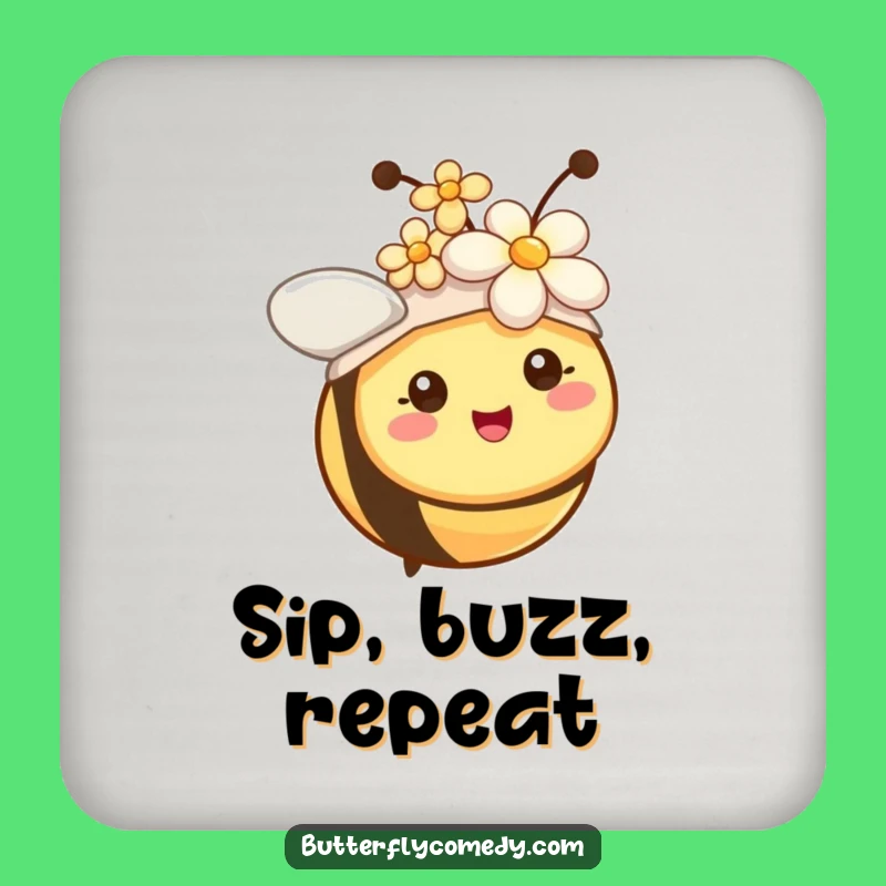 Funny Bee Flower Hat Coasters: Protect Surfaces with Hilarious Charm