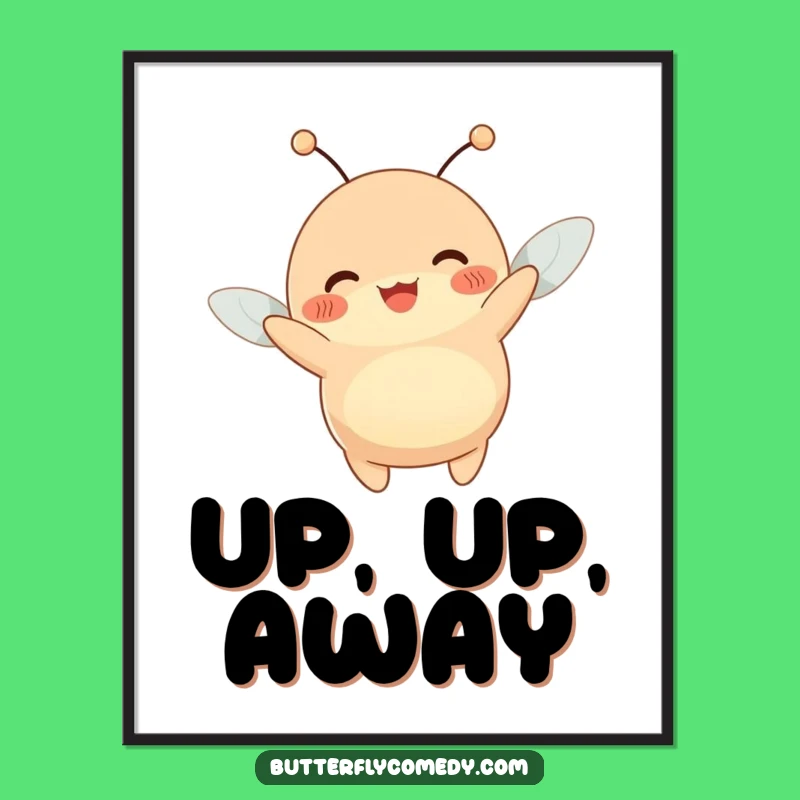 Funny Plump Creature Poster: Joyful Wiggle Art, Whimsical & Funny Gift Decor