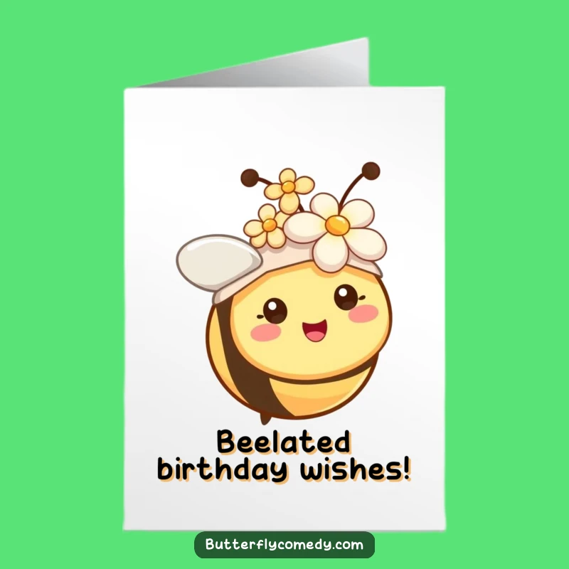 Free Printable Birthday Card: Bee Flower Hat Fun for a Hilarious Downloadable Gift