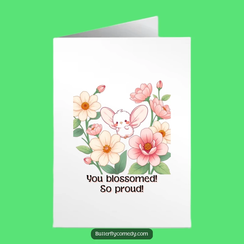 Free Printable Congrats Card: Fluffy Creature Celebrates Your Big Win!