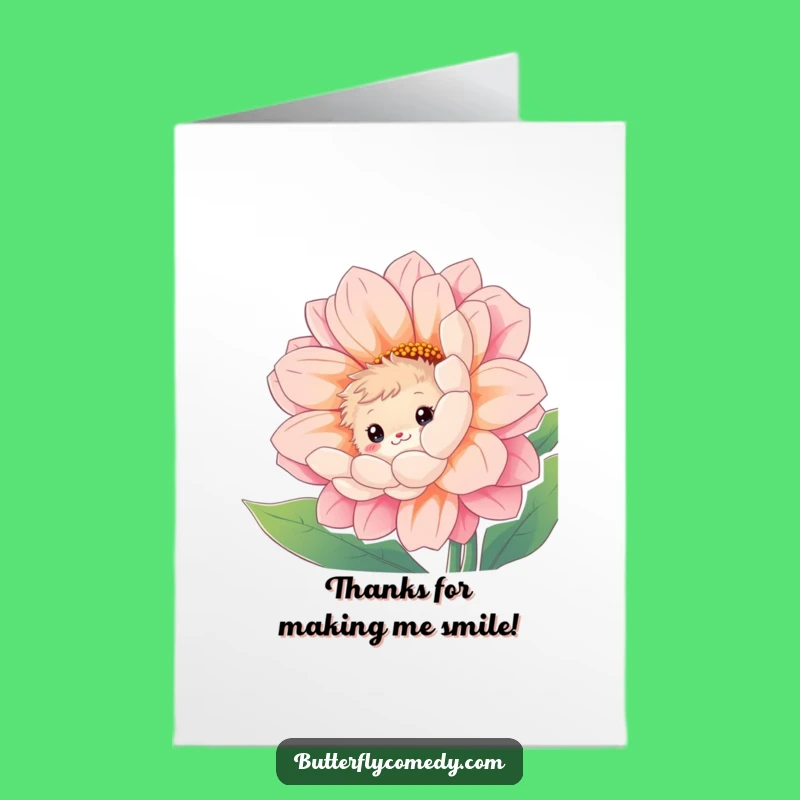 Free Printable Thank You Card: Shy Creature's Grateful Smile!
