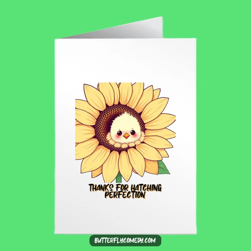 Free Printable Thank You Card: Chick Sunflower Gratitude for a Funny Downloadable Gift